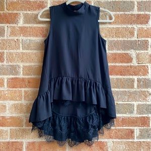 KAARI blue High/Low Blouse